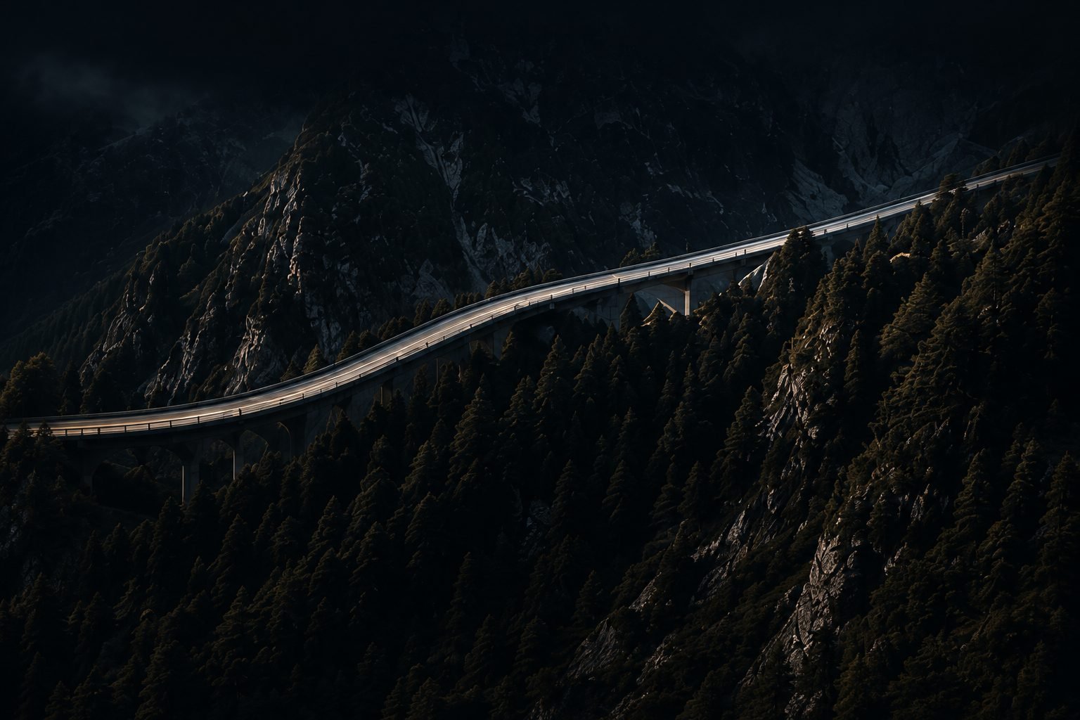 Mountain road viaduct